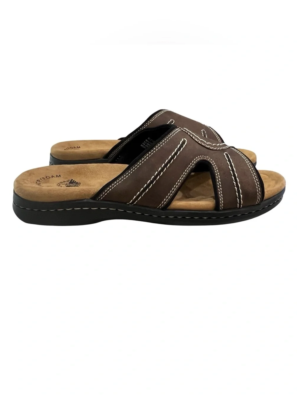NEW Dockers Men Sunland Casual Slide Sandals Size US 11  Dark Brown Faux Leather